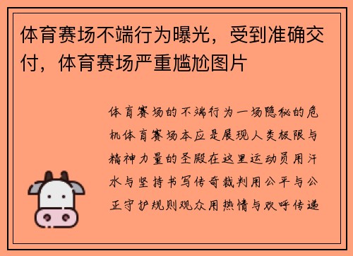 体育赛场不端行为曝光，受到准确交付，体育赛场严重尴尬图片